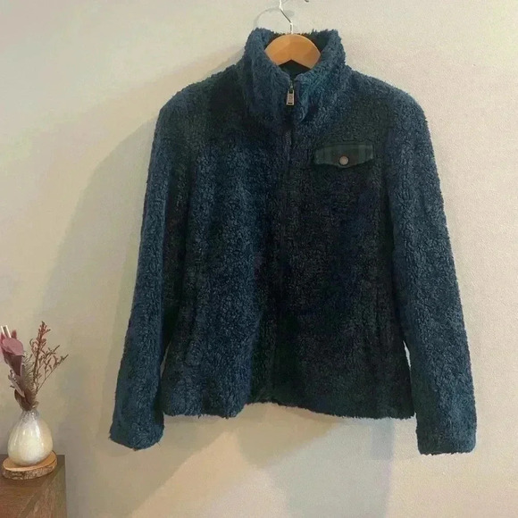 Pendleton Sherpa Wool Zip Up Jacket Coat Women’s Size S Blue - Picture 1 of 8
